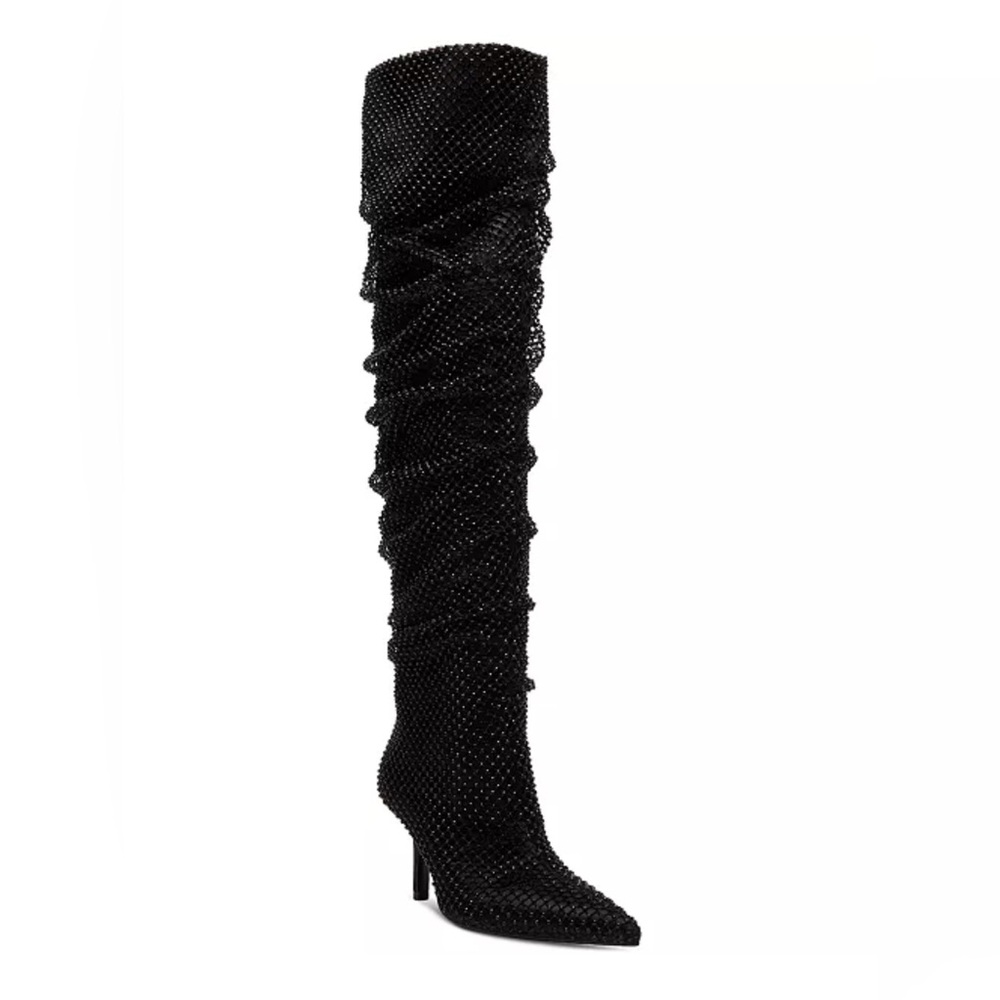 Madden Girl Sasha Fishnet Slouch Over The knee Boots